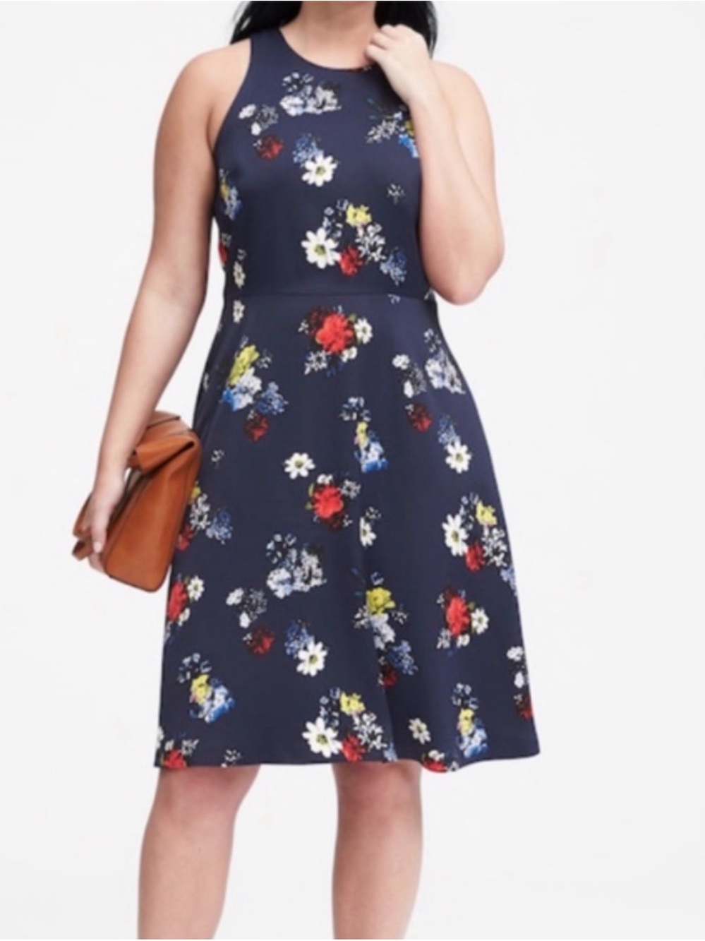 Banana Republic Factory Navy Floral A-Line Dress